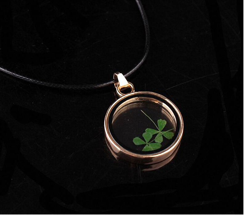 Lucky charm glass locket pendants