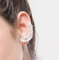 Zircon angel wing shaped stud earrings