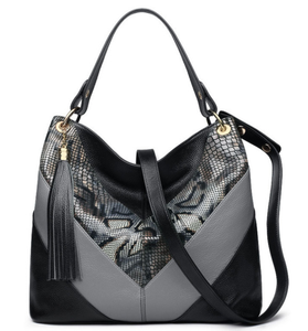 Soft Serpentine printed Genuine Leather one handle bag