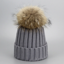 Pompom knitted beanie cap