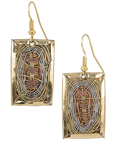 Weaved tri colored metallic earrings- 5 styles