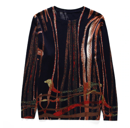 Fire on black sweater