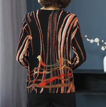 Fire on black sweater