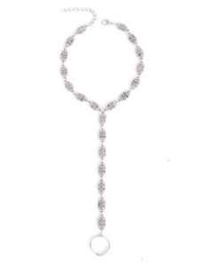 Silver Water drop anklet- Toe to ankle