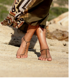 Silver Water drop anklet- Toe to ankle