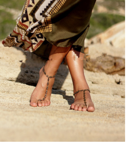 Silver Water drop anklet- Toe to ankle
