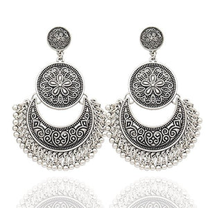 Ethnic semi circular gypsy dangler earrings