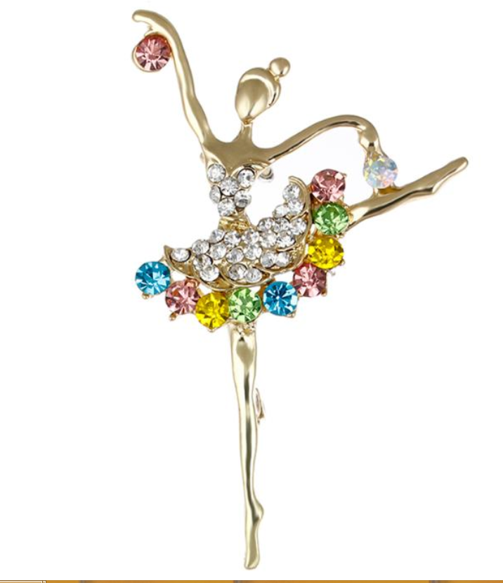 Crystal brooches (Designs-Ballerina and Music note)