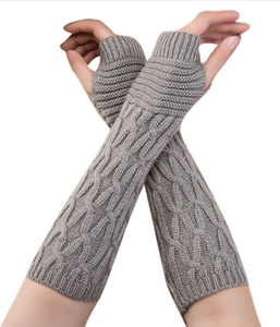 Long fingerless woolen gloves- 5 Shades