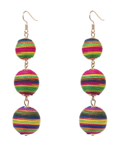 3-Tier Pompom Ball danglers  (New color options)