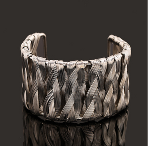 Wide cuff bracelet- woven look