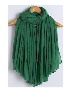 Linen solid color long stole/scarf- 6 colors