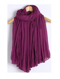 Linen solid color long stole/scarf- 6 colors