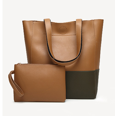 2 for 1-Double colored Tote with a matching pouch
