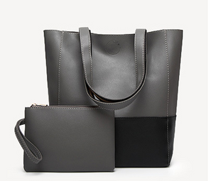 2 for 1-Double colored Tote with a matching pouch