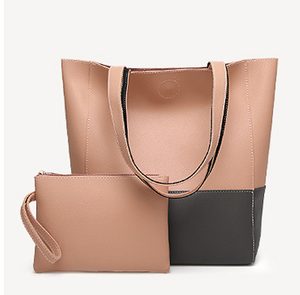 2 for 1-Double colored Tote with a matching pouch
