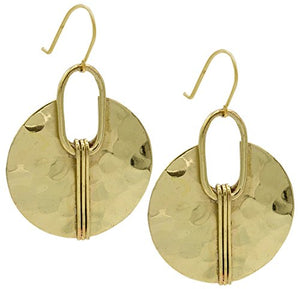 Beaten surface round heavy earrings