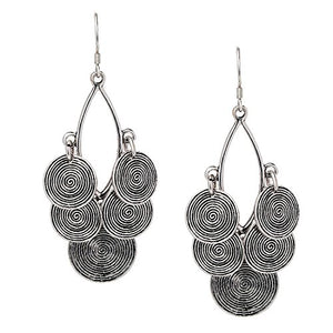 Clustered circular dangling earrings