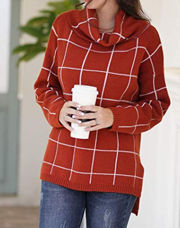 Grid loose turtleneck- new colors