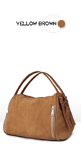 Suede leather zippered bag- 7 colors!