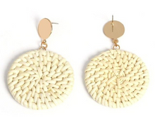 Handmade Cane round earrings