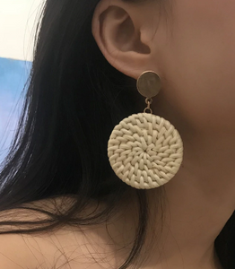 Handmade Cane round earrings