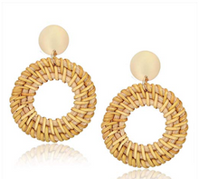 Hollow straw earrings