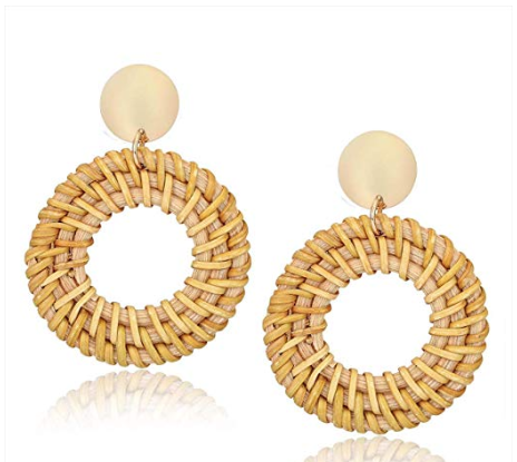 Hollow straw earrings