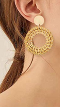 Hollow straw earrings