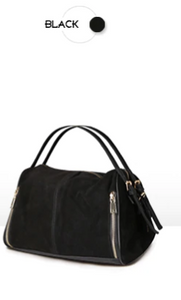 Suede leather zippered bag- 7 colors!