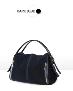 Suede leather zippered bag- 7 colors!