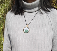 Lucky charm glass locket pendants