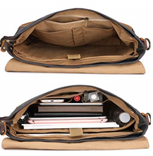 Waxed leather grey Messenger bag- 15.6 inch