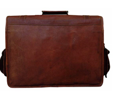 'Distressed' look leather laptop bag