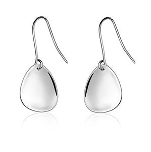 Silver water drop mirrored reflective earrings