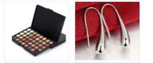 Sterling silver drop earrings + 40 shade chocolate eye shadow pallette
