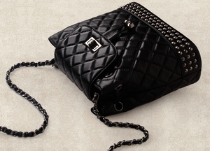 Genuine sheepskin rivet bag
