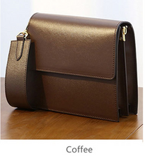 Genuine leather box messenger with a thick strap- 4 colors