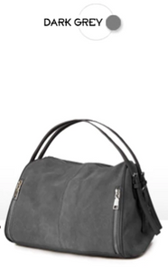 Suede leather zippered bag- 7 colors!