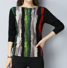 Stripes on solid sweater