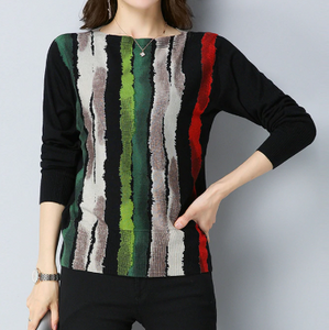 Stripes on solid sweater