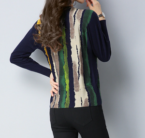 Stripes on solid sweater