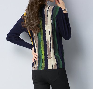 Stripes on solid sweater