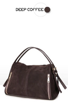Suede leather zippered bag- 7 colors!