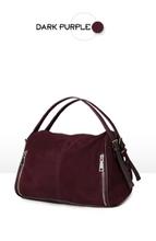 Suede leather zippered bag- 7 colors!
