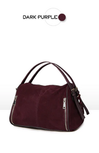 Suede leather zippered bag- 7 colors!