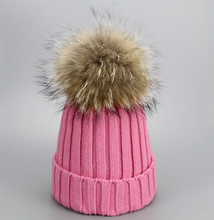 Pompom knitted beanie cap