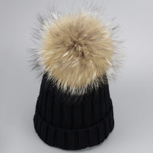 Pompom knitted beanie cap