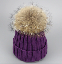 Pompom knitted beanie cap