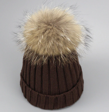 Pompom knitted beanie cap